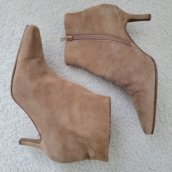 VENUS USA Camel Suede Zip Ankle Boots Size 6M - Picture 2 of 8